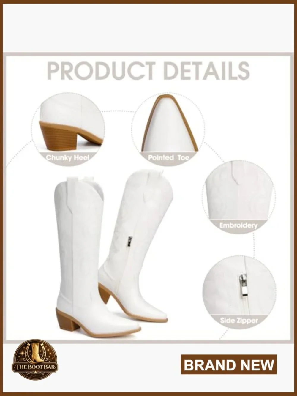 Wide Calf Cowboy Boots with Rhinestones - Knee High Western Pull On Boots